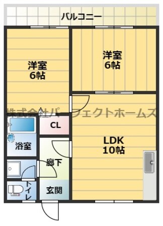 シャンローズ東香里の物件間取画像